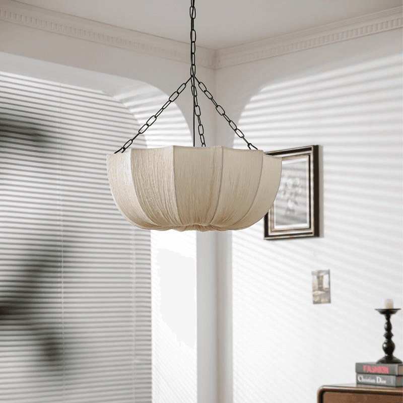 Vintage Style Umbrella Fabric Chandelier Creative French Pendant Light for Hotel Living Room Island Villa Decor, Wabi Sabi Umbrella Fabric Chandelier PL0918-13, Dimmable LED, operation11