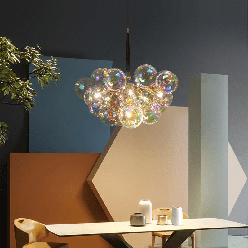 Nordic Warm Bedroom Bubble Lamp Living Room Dining Room Chandelier Children's Room Lamp Colorful Glass Lamps, Nordic Bubble Chandelier Colorful Glass Lamp, operation11