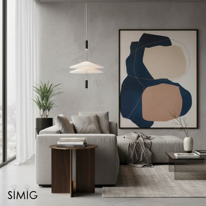 Plumeo Chandelier - Modern Layered LED Pendant for Living Room, operation11
