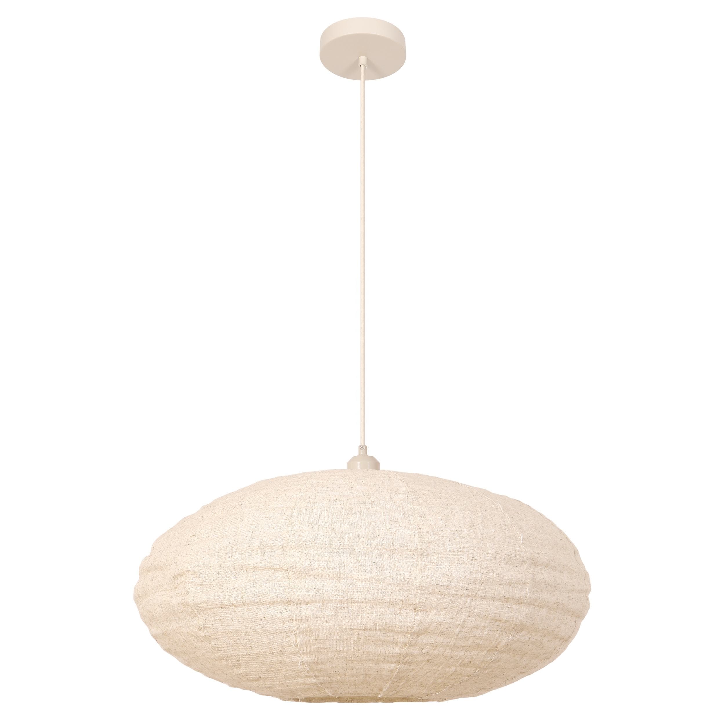 Boho Natural Linen Pendant Lamp Minimalist Farmhouse Ceiling Light Fixture Single Hanging Light for Restaurant, operation11