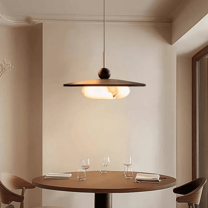 Modern Swing Arm Hanging Lamp Wabi-sabi Wooden Pendant Light Japanese Style Pendant Light for Dinning Room Kitchen, Wabi-Sabi Wooden Swing Arm Pendant Light, operation11