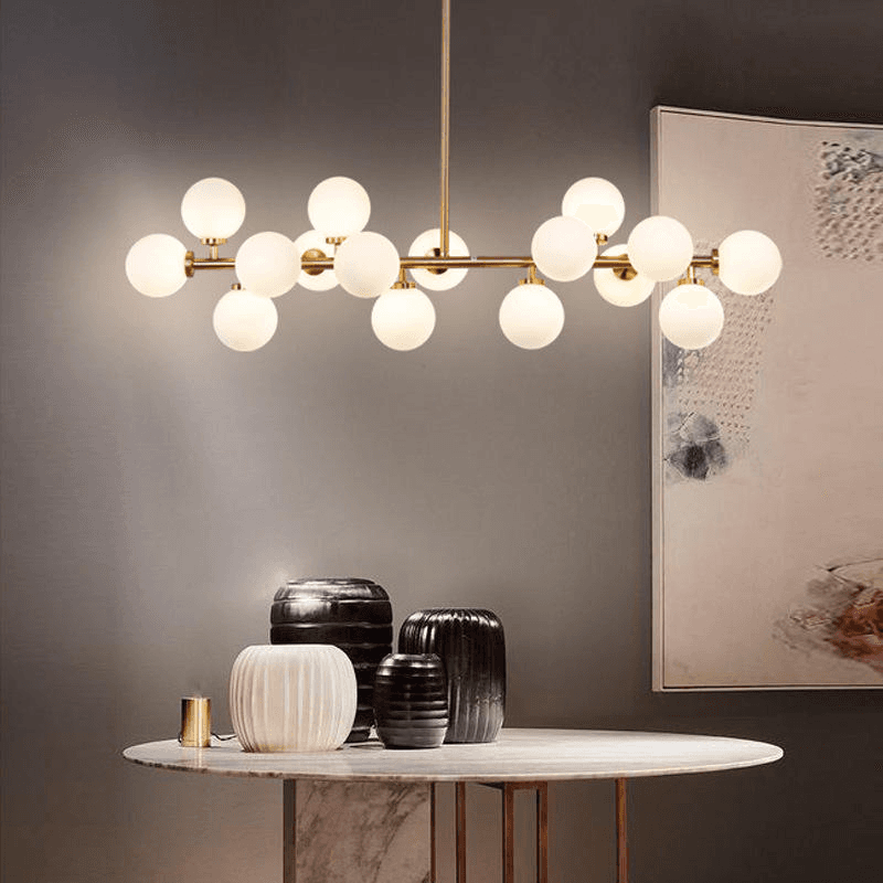 Nordic Loft Living Dining Room Magic Bean Molecular Chandelier, Simple Creative Dining Table bar Glass Bubble Ball Lamp, Glass Bubble Ball Chandelier PL0918-12, Dimmable 2700K LED, operation11