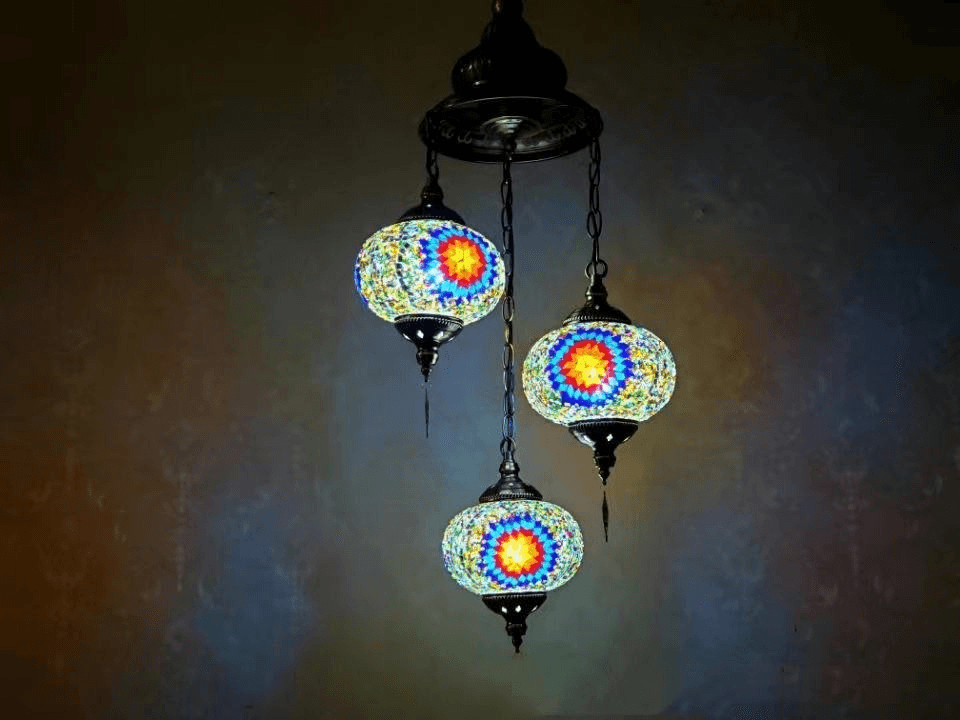 Handmade Mosaic Art Single Turkish Lamps Chandelier Turkey Chandelier for Room, Handmade Turkish Mosaic Chandelier, operation11