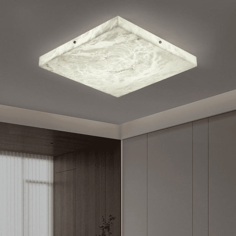 Alabaster LED Flush Mount Ceiling Light Modern Ceiling Ligh Square Minimalist Ceiling Lamp for Living Room Bedroom, Modern Onyx Surface Mounted Ceiling Light MC15 | OEM ODM, operation11