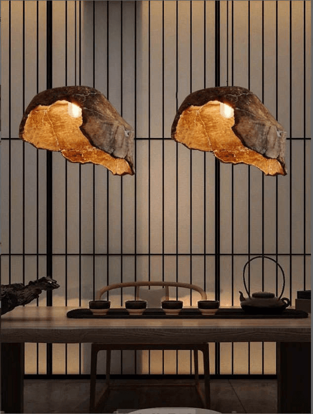 Japanese Wabi Sabi Pendant Lighting Restaurant bar Counter Tea Room Café Artistic Design with Withered Lotus Lamps, operation11