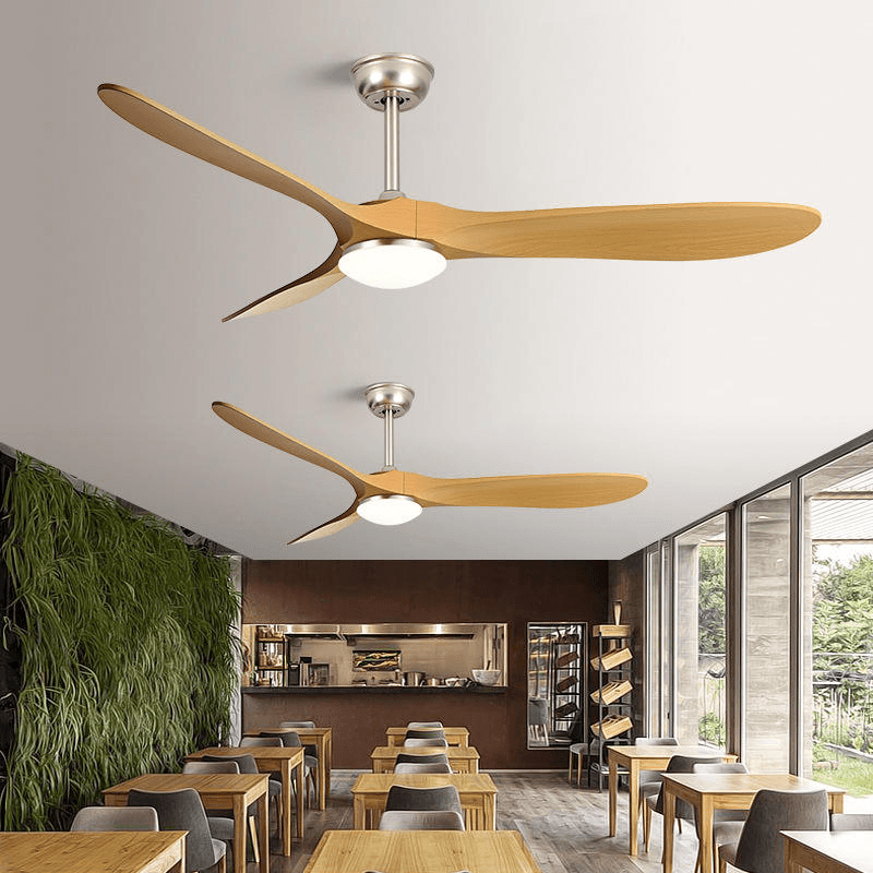 New Style Nordic Luxury 52 Inch Solid Wooden 3 Blade Modern Motor Mute Ceiling Fan Light, Deep Walnut Ceiling Fan With Light PL0918-08, Remote 3-Speed, operation11