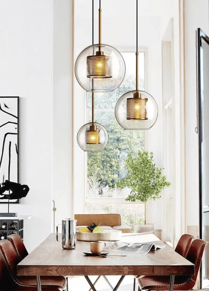 Nordic Pendant Minimalist Casual Residential Cafe Small Pendant Lights,Adjustable Droplight Pendant Light Home Lighting, Nordic Glass Globe Pendant Light, operation11