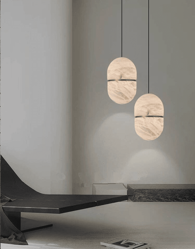 Simple Marble All-Copper Small Pendant Light for Nordic Luxury Restaurant Bedroom Bedside Lighting,for Villa, Dimmable Marble & Copper Pendant Light MC18, 3500K Warm Whit, operation11
