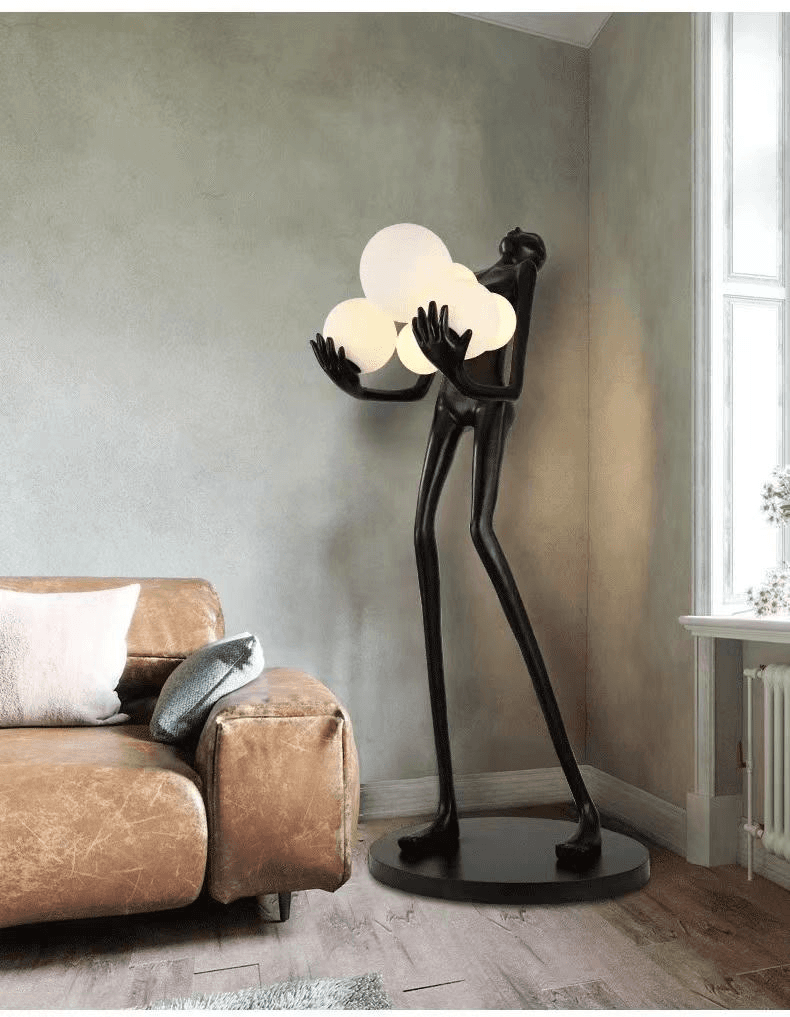 Nordic Art Sculpture Humanoid Abstract Designer Led Hotel Living Room Bedroom Modern Floor Lamp, Dimmable Art Sculpture Floor Lamp FL01, 2700K Warm White LED, operation11
