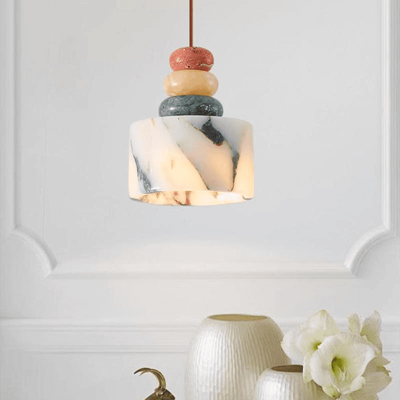 Multi-colour Stacked Stone Pendant Light Colorful Jade Refined Lighting and Playful Form Lights Decoration Project, Luxury Multi-colour Stacked Stone Pendant Light, Colorful Ja, operation11
