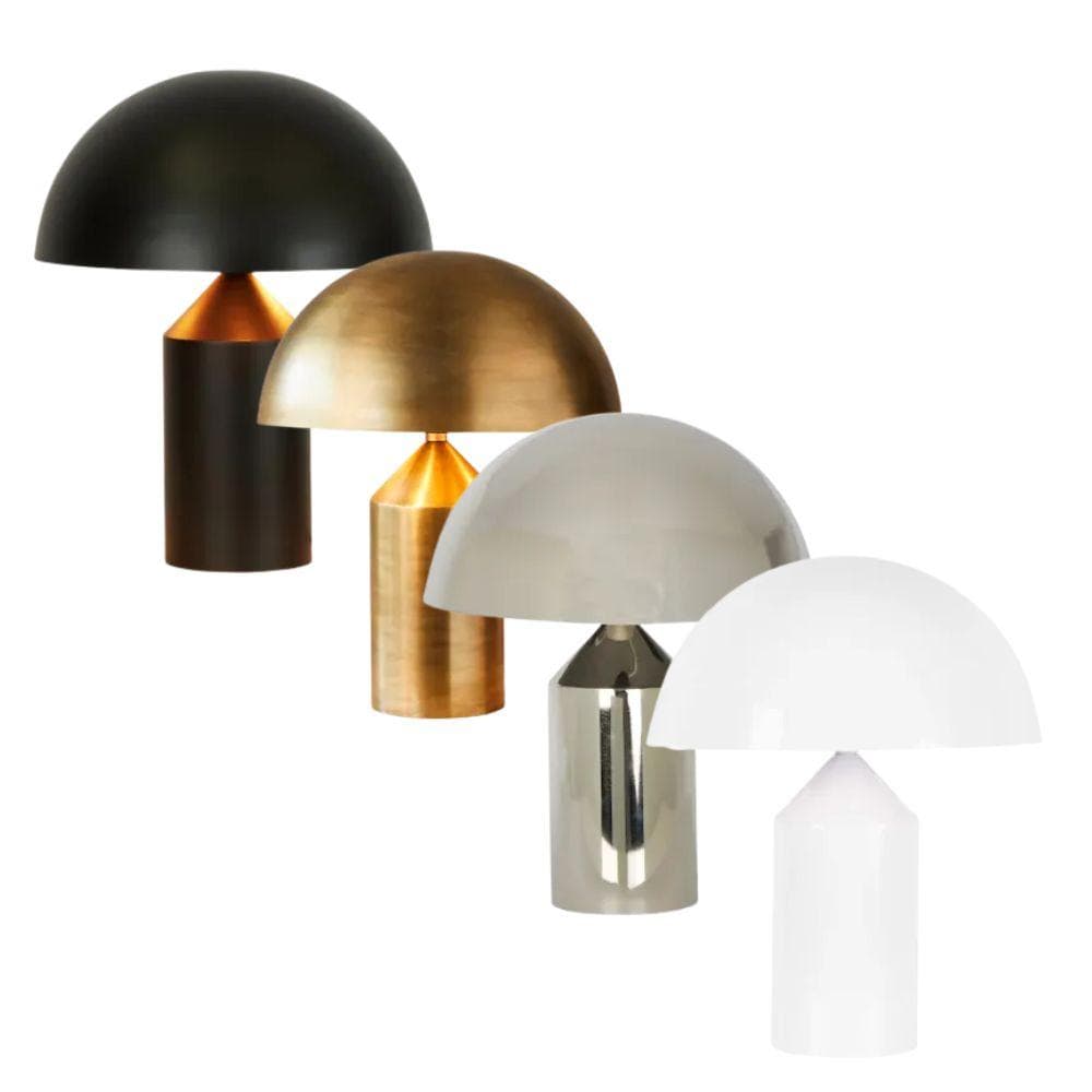 Polished metallic table lamp detail in a refined interior setting